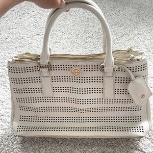 Tory Burch Robinson Double Zip Perforated Tote